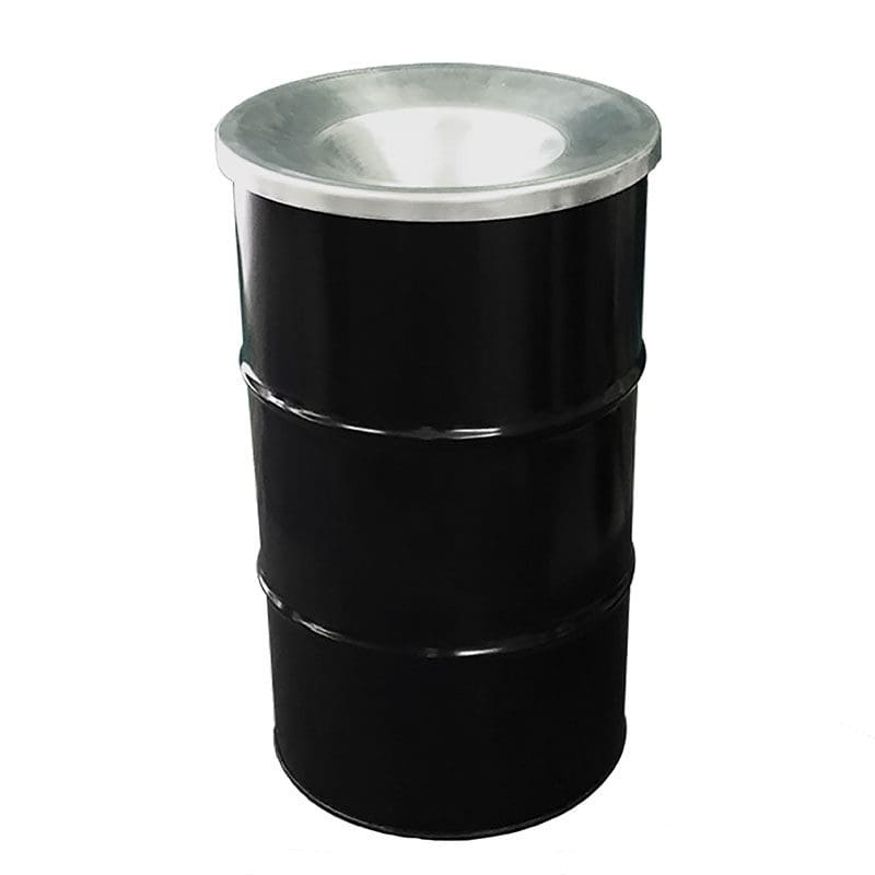 Afvalbak met vlamvertragend deksel 120 liter zwart - VB 352893
