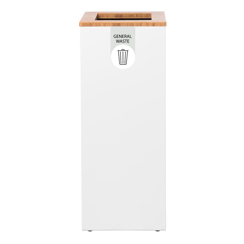Paxa Medium 34 liter "General Waste" wit, bamboe, grijs - VB 730865