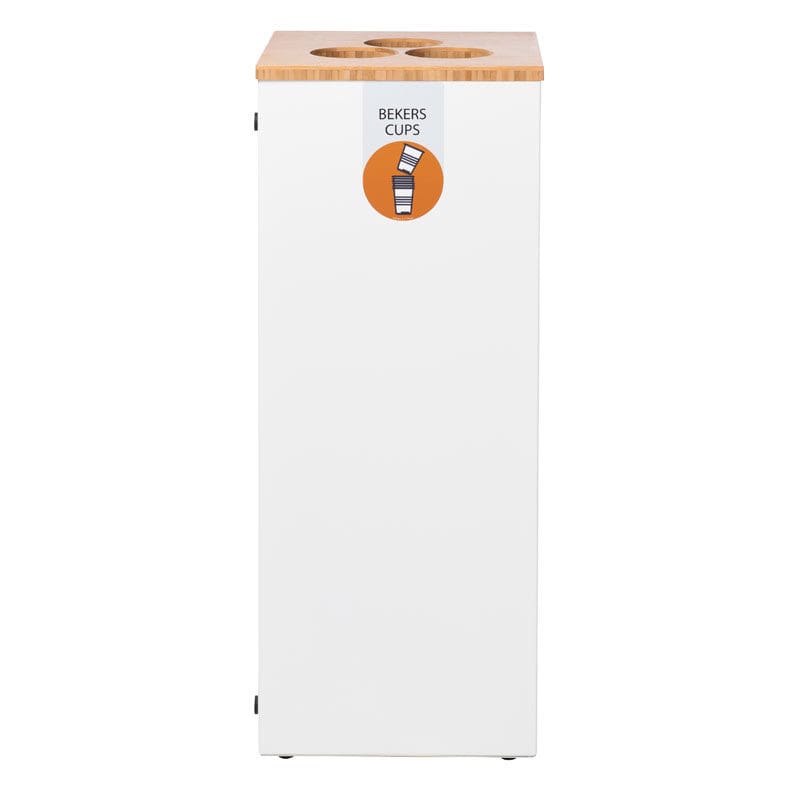Paxa Medium 34 liter "Bekers/Cups" wit, bamboe - VB 730902