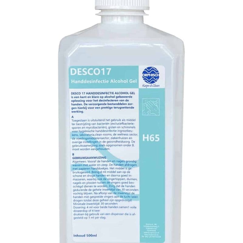 Desinfecterende handgel DESCO17 Handalcohol 500ml voor in Santral Ingoman / Ophardt elleboogdispensers - 65981910