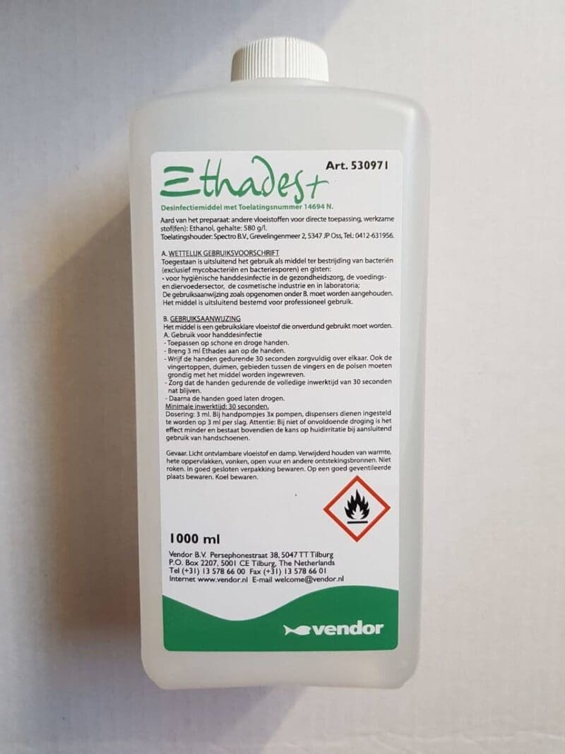 Handdesinfectant Ethades Plus voor elleboogdispenser 1L - 6x1L/doos - 530971
