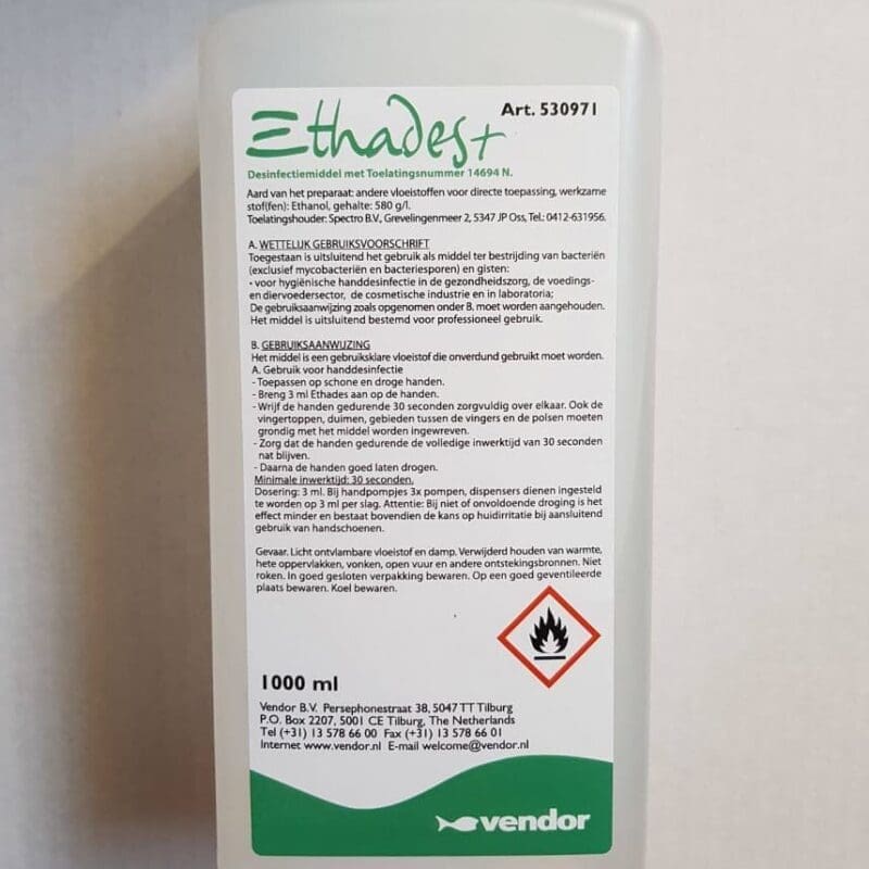 Handdesinfectant Ethades Plus voor elleboogdispenser 1L - 6x1L/doos - 530971