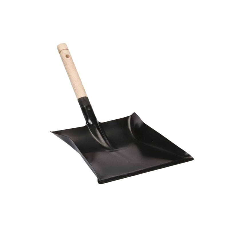 Stofblik metaal met houten steel zwart - 10121209