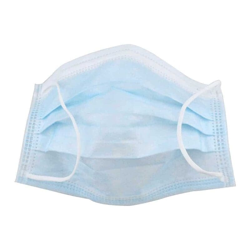 Non-Woven mondmasker met oor elastiek 3-laags blauw - 20 x 50 stuks/ds (1000 stuks) - 6598887