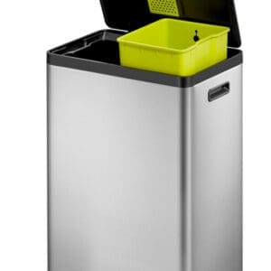 EcoCasa 2 recycling pedaalemmer 20+20 liter mat RVS - VB 913840