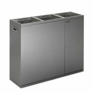 Afvalscheidingsstation 3x75,7 liter metallic zilver - VB 002089