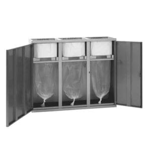 Afvalscheidingsstation 3x75,7 liter metallic zilver - VB 002089 - Afbeelding 3
