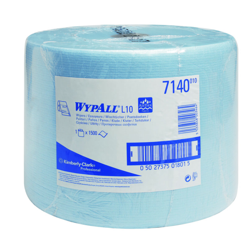 Wypall L10 Extra poetsdoek 1-lgs blauw 570 mtr