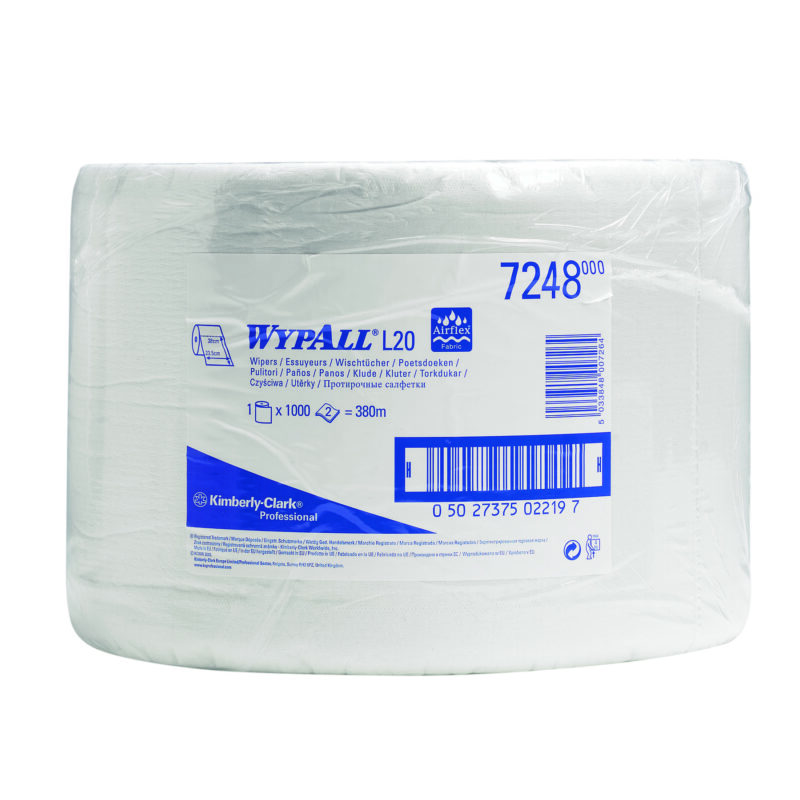 Wypall L20 poetsdoek 2-lgs wit 380 mtr