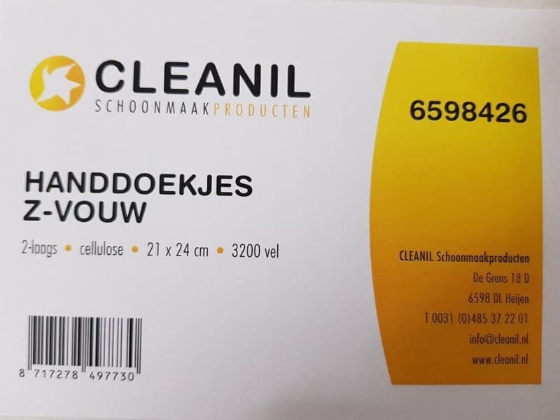 Z-vouw handdoek 2-laags 100% cellulose 24x21cm 20x160/ds - 6598502