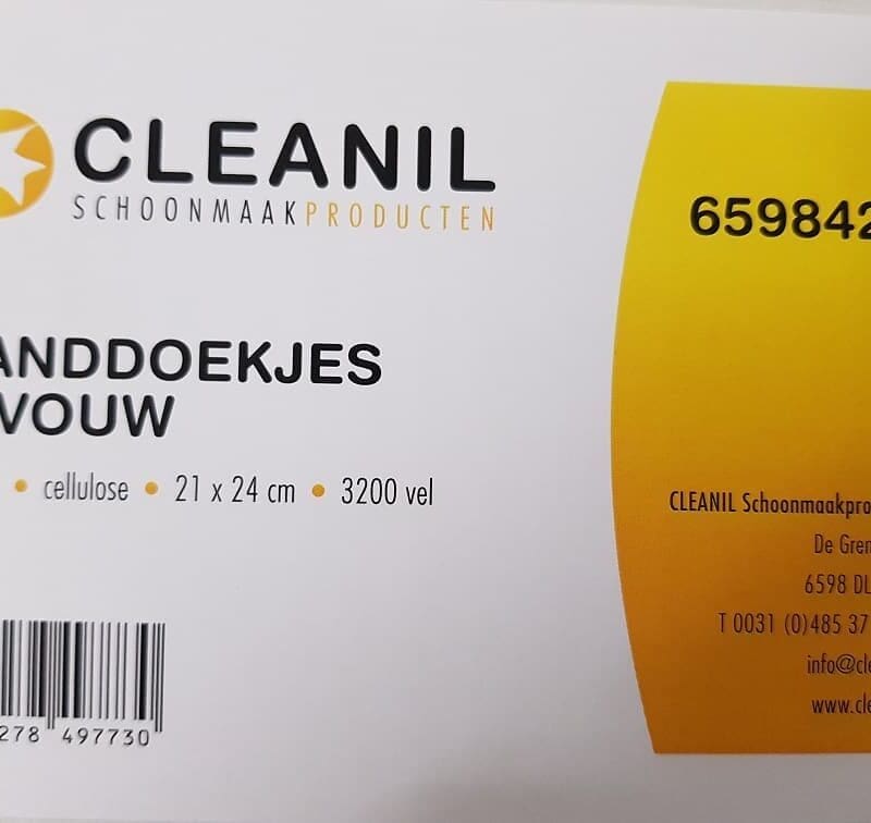 Z-vouw handdoek 2-laags 100% cellulose 24x21cm 20x160/ds - 6598502