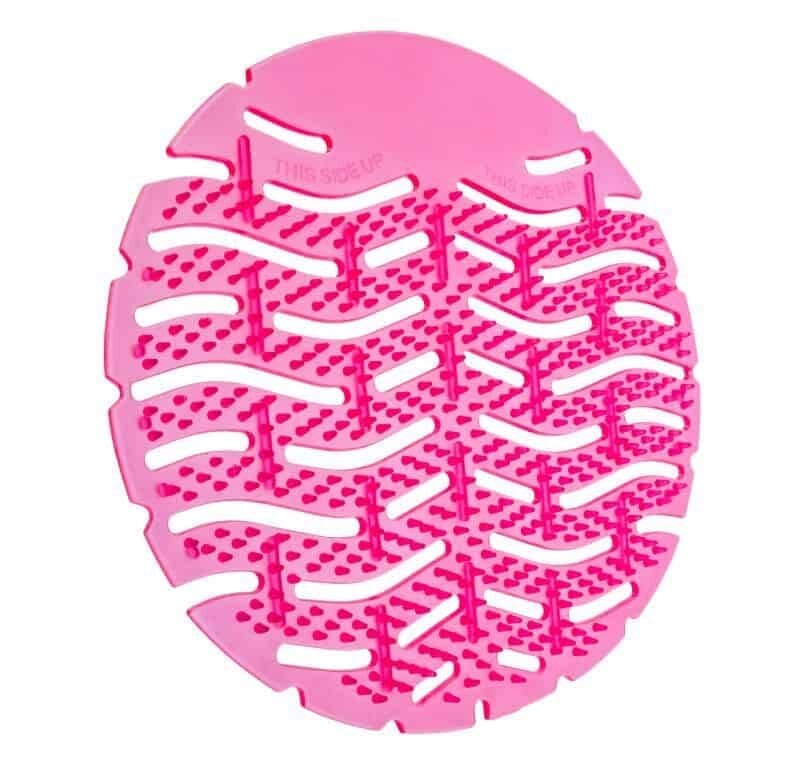 Urinoirmatten met anti-spathaartjes Melon roze 10 stuks/ds - 497411